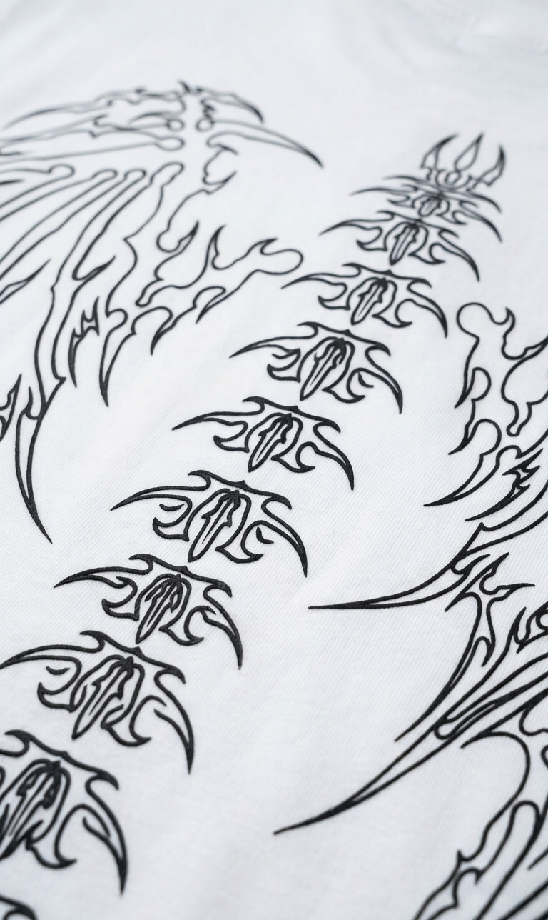Black tribal tattoo design on a white background
